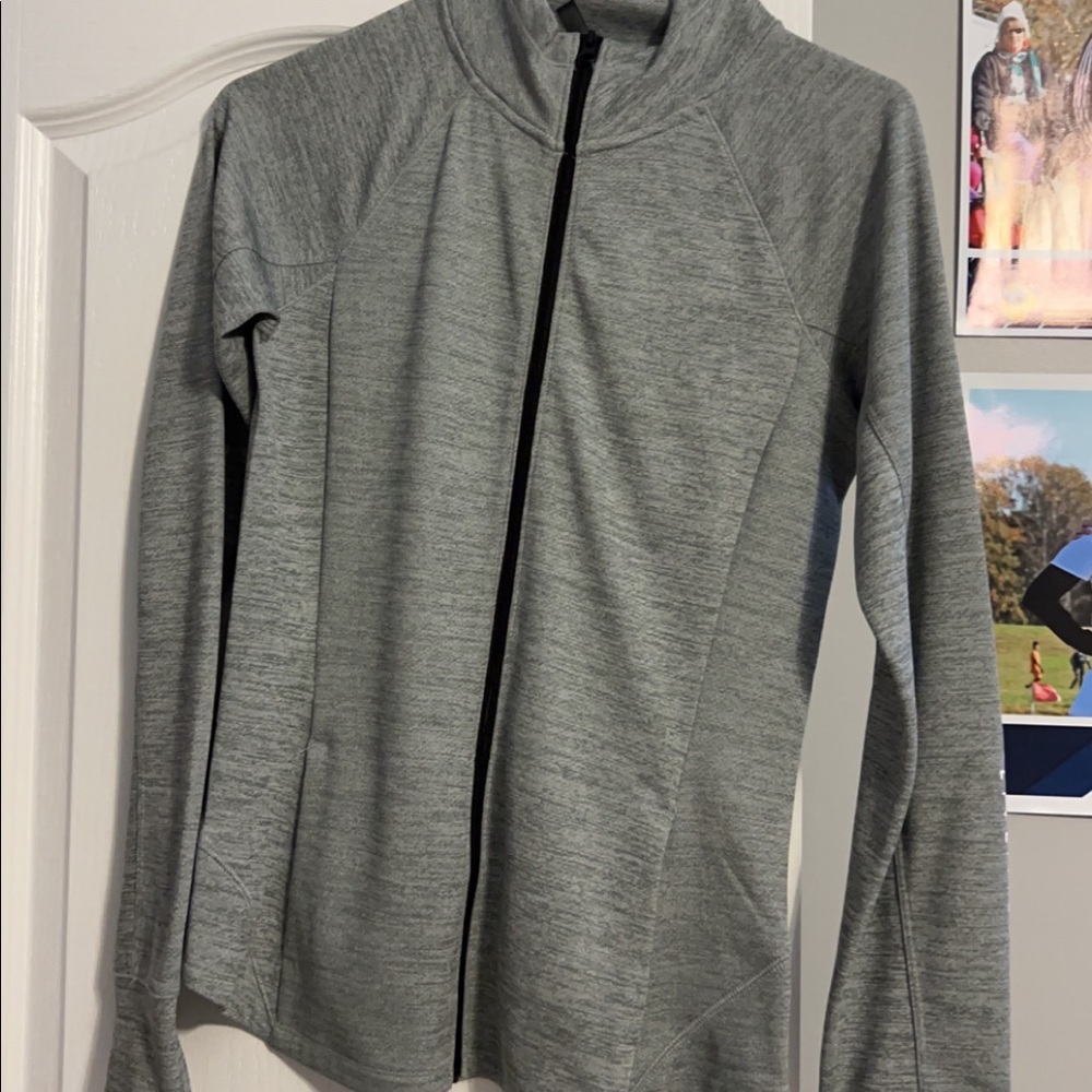 Gray zip up